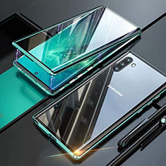 Funda Bumper Lujo Marco de Aluminio Espejo 360 Grados Carcasa M07 para Samsung Galaxy Note 10 5G Verde