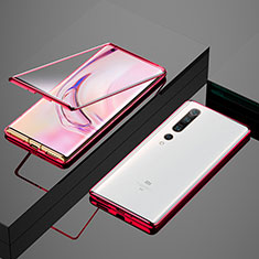 Funda Bumper Lujo Marco de Aluminio Espejo 360 Grados Carcasa M07 para Xiaomi Mi 10 Pro Rojo
