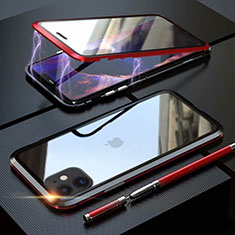 Funda Bumper Lujo Marco de Aluminio Espejo 360 Grados Carcasa M08 para Apple iPhone 11 Rojo