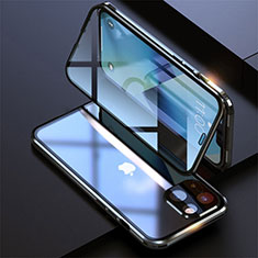 Funda Bumper Lujo Marco de Aluminio Espejo 360 Grados Carcasa M08 para Apple iPhone 13 Mini Negro