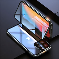 Funda Bumper Lujo Marco de Aluminio Espejo 360 Grados Carcasa M08 para Apple iPhone 13 Pro Negro