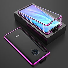 Funda Bumper Lujo Marco de Aluminio Espejo 360 Grados Carcasa M08 para Vivo Nex 3 5G Morado