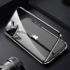 Funda Bumper Lujo Marco de Aluminio Espejo 360 Grados Carcasa M09 para Apple iPhone 13 Pro Negro