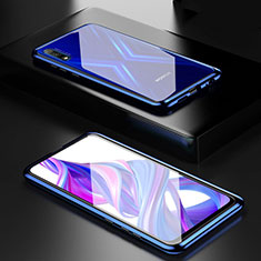 Funda Bumper Lujo Marco de Aluminio Espejo 360 Grados Carcasa M09 para Huawei Honor 9X Azul