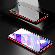 Funda Bumper Lujo Marco de Aluminio Espejo 360 Grados Carcasa M09 para Huawei Honor 9X Rojo