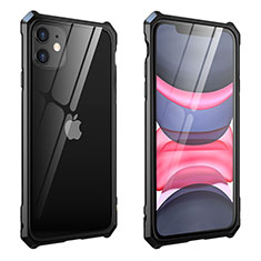 Funda Bumper Lujo Marco de Aluminio Espejo 360 Grados Carcasa M10 para Apple iPhone 11 Negro