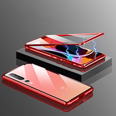 Funda Bumper Lujo Marco de Aluminio Espejo 360 Grados Carcasa M10 para Xiaomi Mi 10 Rojo