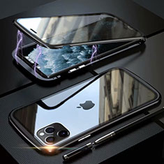 Funda Bumper Lujo Marco de Aluminio Espejo 360 Grados Carcasa M11 para Apple iPhone 11 Pro Max Negro