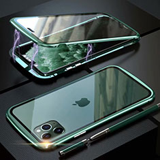 Funda Bumper Lujo Marco de Aluminio Espejo 360 Grados Carcasa M11 para Apple iPhone 11 Pro Verde