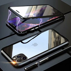 Funda Bumper Lujo Marco de Aluminio Espejo 360 Grados Carcasa M12 para Apple iPhone 11 Pro Max Negro
