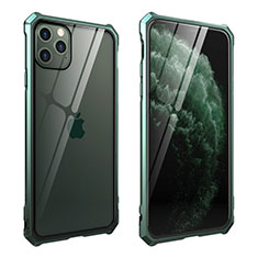 Funda Bumper Lujo Marco de Aluminio Espejo 360 Grados Carcasa M15 para Apple iPhone 11 Pro Max Verde