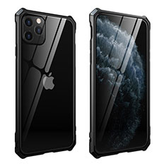 Funda Bumper Lujo Marco de Aluminio Espejo 360 Grados Carcasa M15 para Apple iPhone 11 Pro Negro