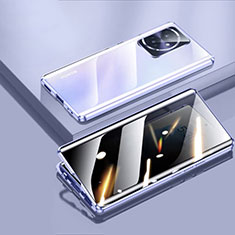 Funda Bumper Lujo Marco de Aluminio Espejo 360 Grados Carcasa P01 para Huawei Honor 100 5G Morado