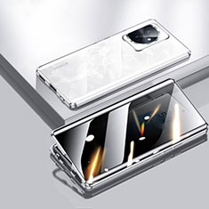 Funda Bumper Lujo Marco de Aluminio Espejo 360 Grados Carcasa P01 para Huawei Honor 100 5G Plata