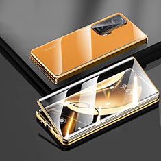Funda Bumper Lujo Marco de Aluminio Espejo 360 Grados Carcasa P01 para Huawei Honor Magic V 5G Oro