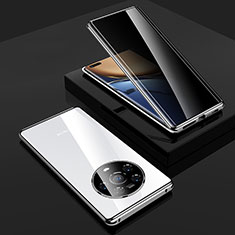 Funda Bumper Lujo Marco de Aluminio Espejo 360 Grados Carcasa P01 para Huawei Honor Magic3 Pro 5G Plata