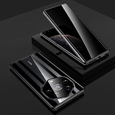 Funda Bumper Lujo Marco de Aluminio Espejo 360 Grados Carcasa P01 para Huawei Honor Magic3 Pro+ Plus 5G Negro