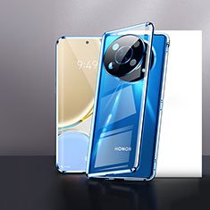 Funda Bumper Lujo Marco de Aluminio Espejo 360 Grados Carcasa P01 para Huawei Honor Magic4 Lite 5G Azul