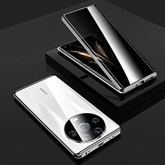 Funda Bumper Lujo Marco de Aluminio Espejo 360 Grados Carcasa P01 para Huawei Honor Magic4 Ultimate 5G Plata