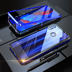 Funda Bumper Lujo Marco de Aluminio Espejo 360 Grados Carcasa P01 para Huawei Honor V10 Lite Azul