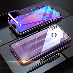 Funda Bumper Lujo Marco de Aluminio Espejo 360 Grados Carcasa P01 para Huawei Honor View 10 Lite Morado