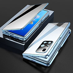 Funda Bumper Lujo Marco de Aluminio Espejo 360 Grados Carcasa P01 para Huawei Mate X2 Azul