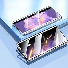 Funda Bumper Lujo Marco de Aluminio Espejo 360 Grados Carcasa P01 para Huawei Mate Xs 2 Negro