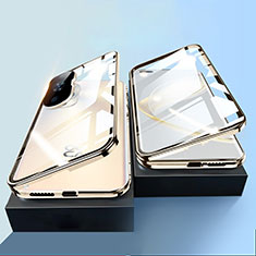 Funda Bumper Lujo Marco de Aluminio Espejo 360 Grados Carcasa P01 para Huawei Nova 11 Pro Oro