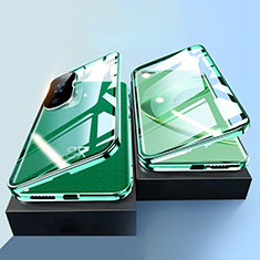 Funda Bumper Lujo Marco de Aluminio Espejo 360 Grados Carcasa P01 para Huawei Nova 11 Pro Verde