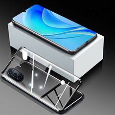 Funda Bumper Lujo Marco de Aluminio Espejo 360 Grados Carcasa P01 para Huawei Nova Y70 Negro