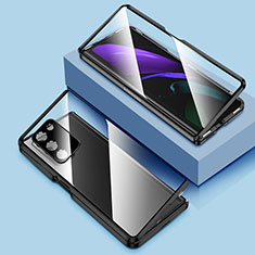 Funda Bumper Lujo Marco de Aluminio Espejo 360 Grados Carcasa P01 para Samsung Galaxy Z Fold2 5G Negro