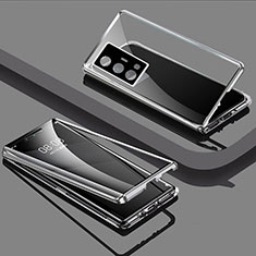 Funda Bumper Lujo Marco de Aluminio Espejo 360 Grados Carcasa P01 para Vivo X70 Pro 5G Plata