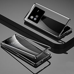 Funda Bumper Lujo Marco de Aluminio Espejo 360 Grados Carcasa P01 para Vivo X80 5G Negro