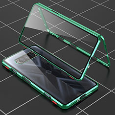 Funda Bumper Lujo Marco de Aluminio Espejo 360 Grados Carcasa P01 para Xiaomi Black Shark 4 5G Verde