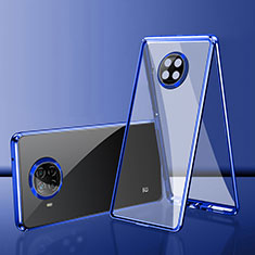 Funda Bumper Lujo Marco de Aluminio Espejo 360 Grados Carcasa P01 para Xiaomi Mi 10i 5G Azul