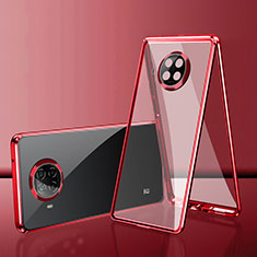 Funda Bumper Lujo Marco de Aluminio Espejo 360 Grados Carcasa P01 para Xiaomi Mi 10i 5G Rojo