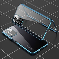 Funda Bumper Lujo Marco de Aluminio Espejo 360 Grados Carcasa P01 para Xiaomi Mi 11i 5G (2022) Azul