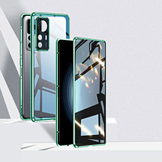 Funda Bumper Lujo Marco de Aluminio Espejo 360 Grados Carcasa P01 para Xiaomi Mi 12T Pro 5G Verde