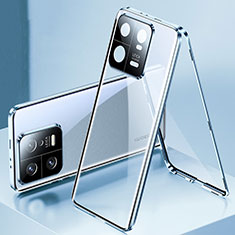 Funda Bumper Lujo Marco de Aluminio Espejo 360 Grados Carcasa P01 para Xiaomi Mi 13 5G Azul