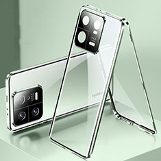 Funda Bumper Lujo Marco de Aluminio Espejo 360 Grados Carcasa P01 para Xiaomi Mi 13 5G Verde