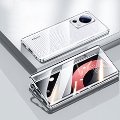 Funda Bumper Lujo Marco de Aluminio Espejo 360 Grados Carcasa P01 para Xiaomi Mi 13 Lite 5G Plata