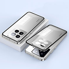 Funda Bumper Lujo Marco de Aluminio Espejo 360 Grados Carcasa P01 para Xiaomi Mi 14 5G Plata