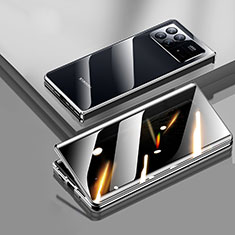 Funda Bumper Lujo Marco de Aluminio Espejo 360 Grados Carcasa P01 para Xiaomi Mix Fold 3 5G Negro