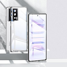 Funda Bumper Lujo Marco de Aluminio Espejo 360 Grados Carcasa P01 para Xiaomi Poco F5 Pro 5G Plata