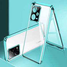 Funda Bumper Lujo Marco de Aluminio Espejo 360 Grados Carcasa P01 para Xiaomi Redmi Note 12 Pro 5G Verde