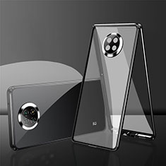 Funda Bumper Lujo Marco de Aluminio Espejo 360 Grados Carcasa P01 para Xiaomi Redmi Note 9T 5G Negro