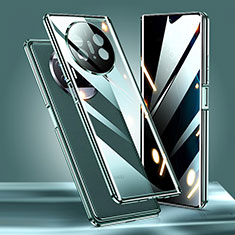 Funda Bumper Lujo Marco de Aluminio Espejo 360 Grados Carcasa P02 para Huawei Mate X5 Verde