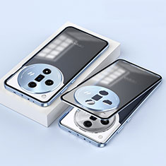 Funda Bumper Lujo Marco de Aluminio Espejo 360 Grados Carcasa P02 para Oppo Find X7 5G Azul