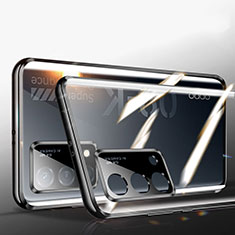 Funda Bumper Lujo Marco de Aluminio Espejo 360 Grados Carcasa P02 para Oppo K9 5G Negro