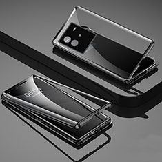 Funda Bumper Lujo Marco de Aluminio Espejo 360 Grados Carcasa P02 para Vivo iQOO Neo6 5G Negro